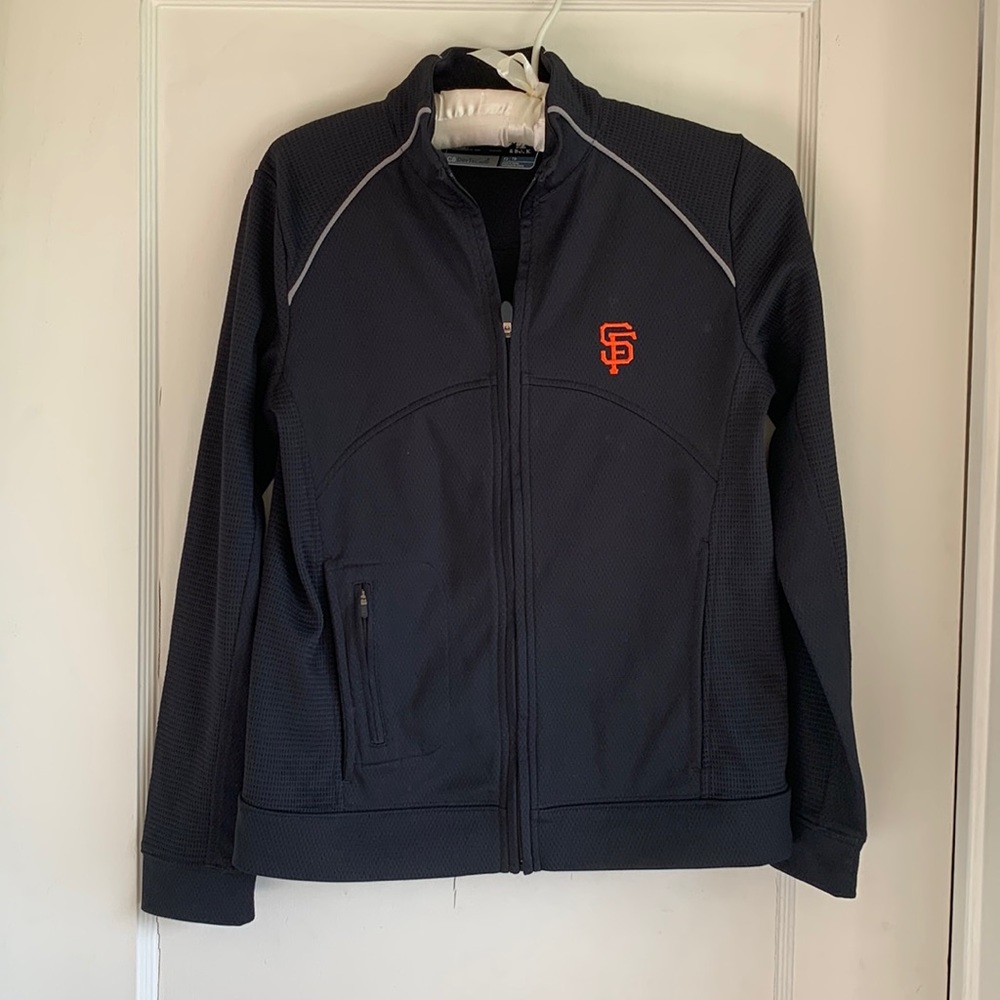 SF Giants women’s lightweight zip front jacket with pockets size x-small black
